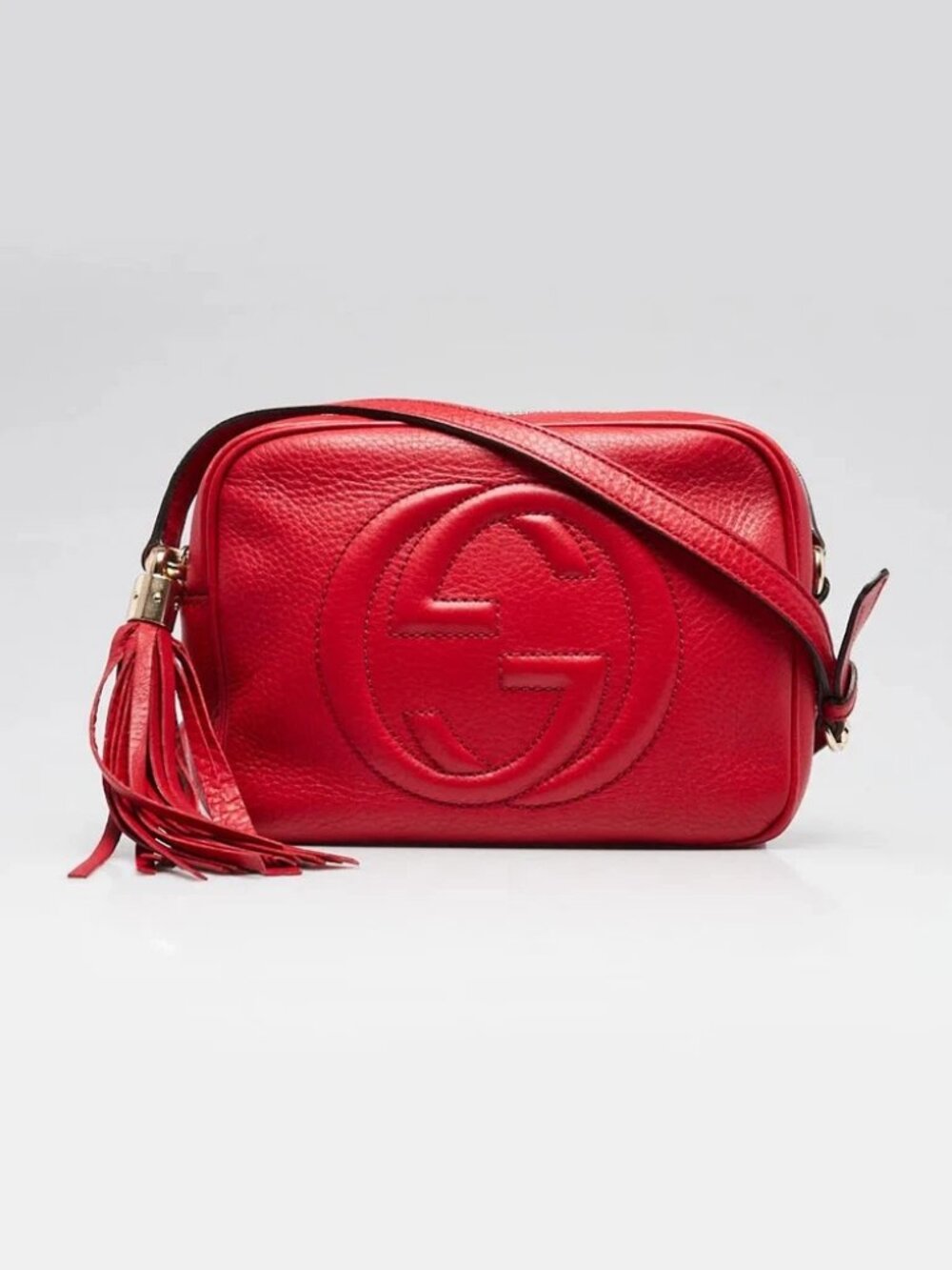 Gucci Red Pebbled Leather Soho Disco Bag